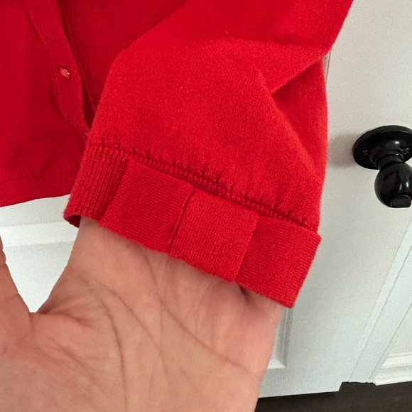 Red Kate Spade Somerset cardigan. Size medium. 70% silk and 30% cotton - Picture 3 of 10